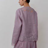Colette 2-Piece Linen Blouse in Lilac
