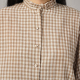 Lady Gingham Shirt in Ecru