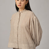 Lady Gingham Shirt in Ecru