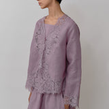 Colette 2-Piece Linen Blouse in Lilac