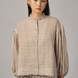 Lady Gingham Shirt in Ecru