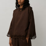Ares Linen Top in Cocoa