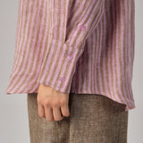 The Great Linen Striped Shirt in Strawberry