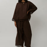 Ares Linen Top in Cocoa