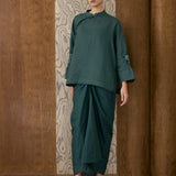 Signature Ramie Knot Skirt in Emerald