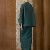 Signature Ramie Knot Skirt in Emerald