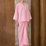 Camille Linen Kedah Top in Flamingo