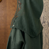 Khalisa Linen Short Head Piece in Evergreen