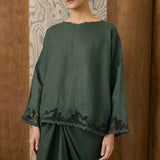 Khalisa Linen Kedah Set in Evergreen