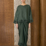 Khalisa Linen Kedah Set in Evergreen