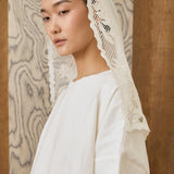 Khalisa Linen Short Head Piece in Porcelain