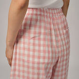 Sunday Barrel Pants in Pink Gingham