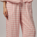 Sunday Barrel Pants in Pink Gingham