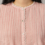 Violette Blouse in Pink Gingham