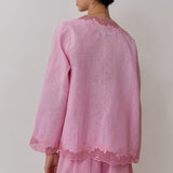 Thalia 2-Piece Linen Blouse in Flamingo