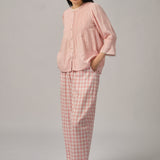Violette Blouse in Pink Gingham
