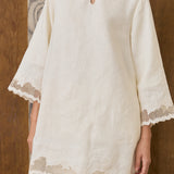 Khalisa Linen Kurung Set in Chantilly