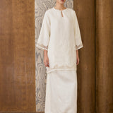 Khalisa Linen Kurung Set in Chantilly