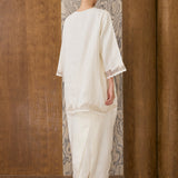 Khalisa Linen Kurung Set in Chantilly