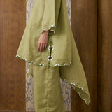 Serene Ramie Kurung Set with Selendang in Matcha