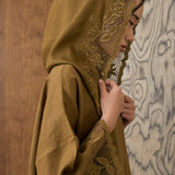 Khalisa Linen Short Head Piece in Olive