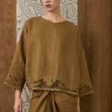 Khalisa Linen Kedah Set in Olive