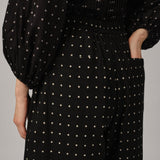 Sunday Barrel Pants in Black Polka Dot