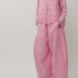 Sculptor Linen Pants in Flamingo