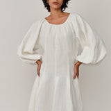 Solstice Linen Dress in White