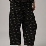 Sunday Barrel Pants in Black Polka Dot