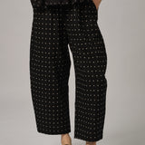 Sunday Barrel Pants in Black Polka Dot
