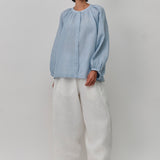 Lake Long Sleeve Linen Shirt in Cornflower