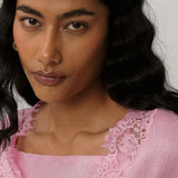 Colette 2-Piece Linen Blouse in Flamingo
