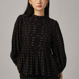 Claudia Blouse in Black Polka Dot