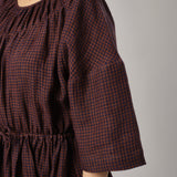 Market Linen Gingham Dress in Plum