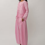 Colette 2-Piece Linen Blouse in Flamingo