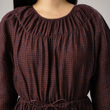 Market Linen Gingham Dress in Plum