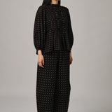 Sunday Barrel Pants in Black Polka Dot