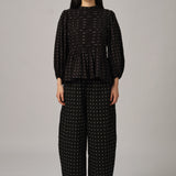 Sunday Barrel Pants in Black Polka Dot