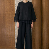Salon Linen Trousers in Noir