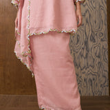Serene Ramie Kurung Set with Selendang in Carnation