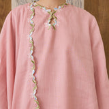 Serene Ramie Kurung Set with Selendang in Carnation