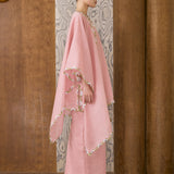 Serene Ramie Kurung Set with Selendang in Carnation