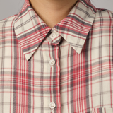 Statement Button-Back Shirt in Red