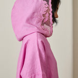 Khalisa Linen Short Head Piece in Fuchsia