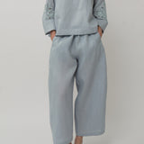 Sculptor Linen Pants in Powder Blue