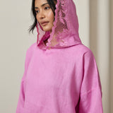 Khalisa Linen Short Head Piece in Fuchsia