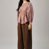 Sculptor Linen Pants in Chocolate