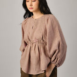 Big Day Linen Gingham Blouse in Shortcake