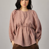 Big Day Linen Gingham Blouse in Shortcake